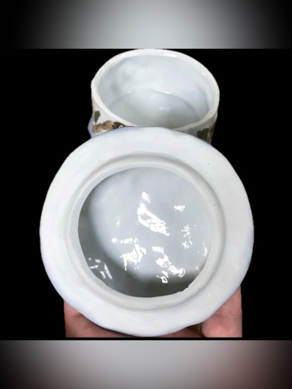 Vintage Porcelain Embossed Fruit Trinket Box with Lid Cottagecore Grandmacore - Picture 6 of 10